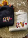 Embroidered T-shirt With Beautiful Embroidery Letter | Birthday Gift | Customization Available | @kiracreation's 