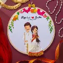 Engagement Wedding Embroidery Hoop | South Indian Wedding Gift | engagement gift | Front face | Anniversary Gift | Perfect gift for couples @kiracreations    