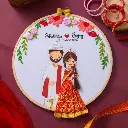 Engagement Wedding Embroidery Hoop | West Bengal Wedding Gift | engagement gift | Front face | Anniversary Gift | Perfect gift for couples @kiracreations     