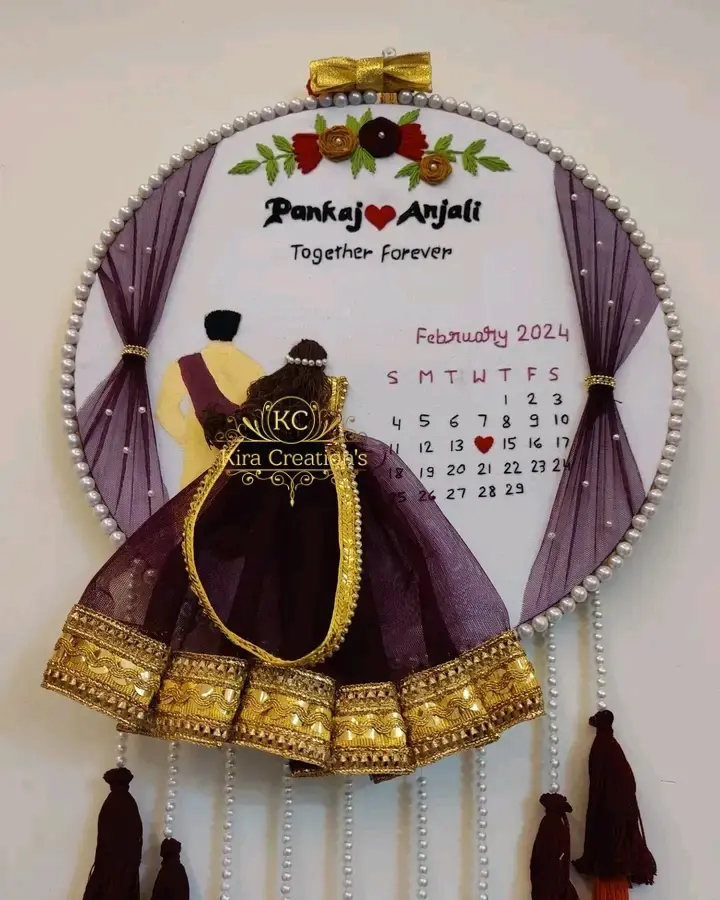 Wedding Embroidery Hoop | Purple | Wedding Gift | Anniversary Gift | @kiracreation's l