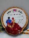 Wedding Embroidery Hoop With Calender  | Red | Wedding Gift | Customizable| Anniversary Gift. | @kiracreation's  