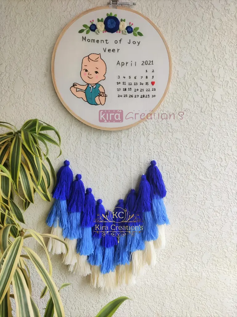 Baby Shower Embroidery Hoop With Tassels .| Best Birthday Gift | Kids Hoops | Baby Hoops |@kiracreation's     