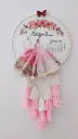 Wedding Customizable Bride & Groom Calendar Embroidered Hoop with Tassels | Wedding Gift | pink colour Baby Pink