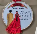 Wedding Embroidery Hoop with Calender | Wedding Gift | Anniversary Gift| @kiracreations