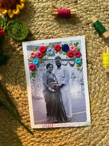 Embroidery work  photo Frame| couple  embroidery photo frame .| brithday gift | couple gift | anniversary gift | @kiracreations 