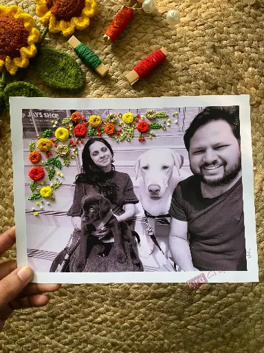Embroidery work  photo Frame| couple  embroidery photo frame .| brithday gift | couple gift | anniversary gift | @kiracreations .