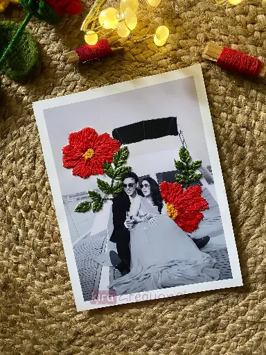 Embroidery work  photo Frame| couple  embroidery photo frame .| brithday gift | couple gift | anniversary gift | @kiracreations .
