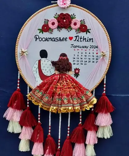Wedding Embroidery Hoop | Beautiful Tassels Wedding Gift | Anniversary Gift |  Engagement Gift @kiracreations 