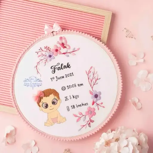 Baby Shower  Embroidery Hoop | Best Birthday Gift | Kids Hoops | @kiracreation's