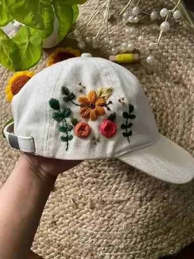 Embroidery Caps With Beautiful Embroidery Letter/pattern | Birthday Gift | Customization Available | @kiracreation's 