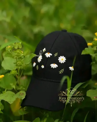 Embroidery Caps With Beautiful Embroidery pattern | Birthday Gift | Customization Available |@kiracreation's  