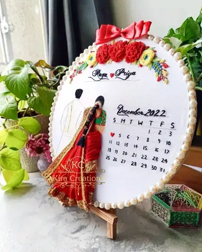 Engagement Embroidery Hoop | Wedding Gift | engagement gift | Red | Anniversary Gift | Perfect gift for couples @kiracreations