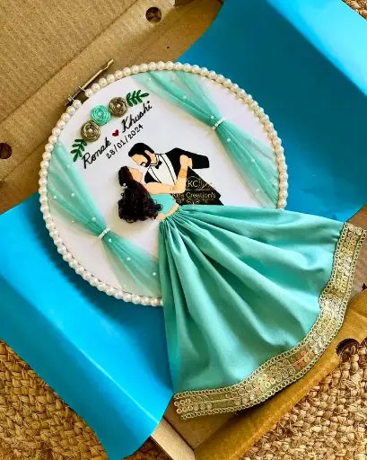 Engagement Embroidery Hoop | Wedding Gift | engagement gift | light Blue | Anniversary Gift | Perfect gift for couples @kiracreations