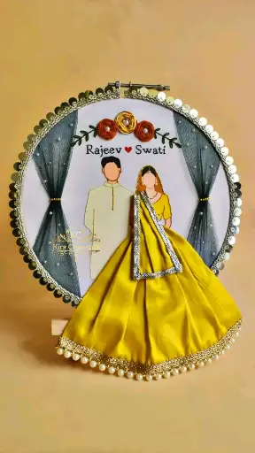 Engagement Wedding Embroidery Hoop | Wedding Gift | engagement gift |Yellow | Anniversary Gift | Perfect gift for couples @kiracreations  