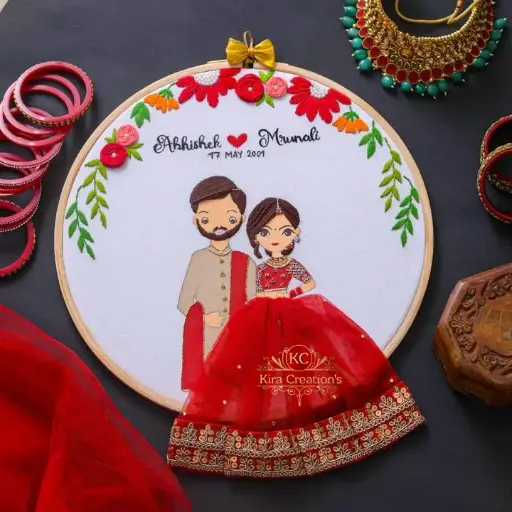 Engagement Wedding Embroidery Hoop | Wedding Gift | engagement gift | Front face | Anniversary Gift | Perfect gift for couples @kiracreations    