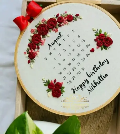 Birthday Calendar Embroidery Hoop | For Your Best Friend  | Best Birthday Gift | @Kiracreation's  .