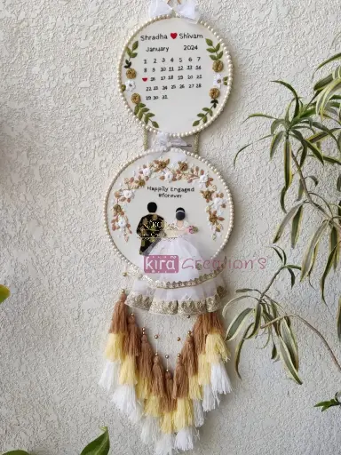 Wedding Embroidered Hoop With 2 layers tassels  | Trending beautiful new pattern Wedding Gift  Engagement Gift | Anniversary Gift | @Kiracreation's   