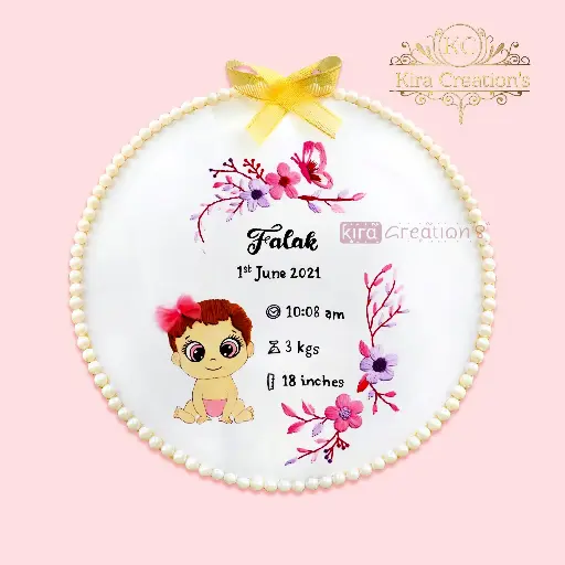 Baby Shower Embroidery Hoop With beautiful pattern | Birthday Gift | Kids Hoops | Baby Hoops |@kiracreation's         